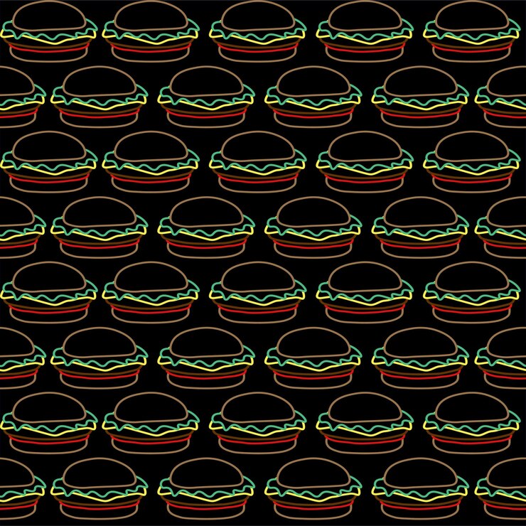 Vector patrón de comida rápida de vector de moda para café