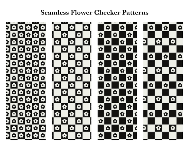 Vector patrón de comprobación de las flores