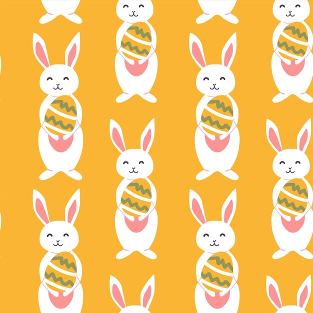Patrón de conejo de Pascua con huevos coloridos para proyectos de diseño festivo