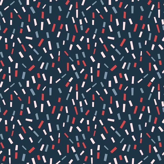 Patrón de confeti de Navidad brillante abstracto de vector sobre fondo oscuro Patrón de palos abstractos de vector