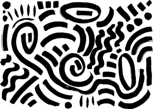 Patrón contemporáneo de pincel abstracto dibujado a mano