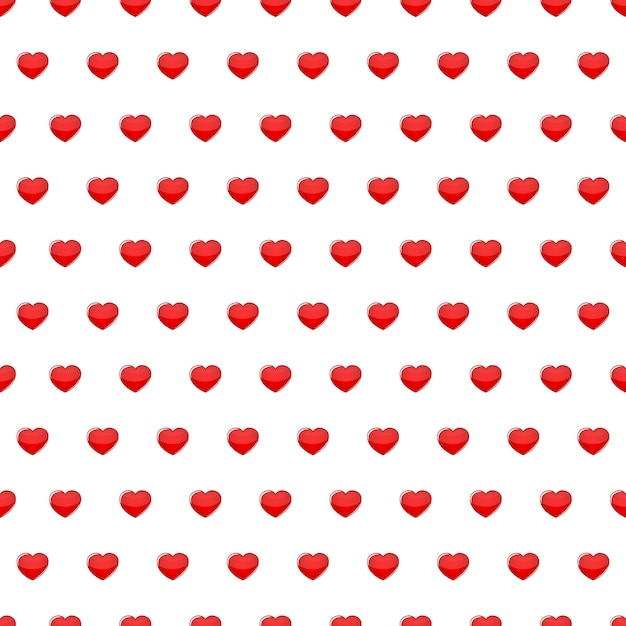 Patrón continuo de corazones rojos