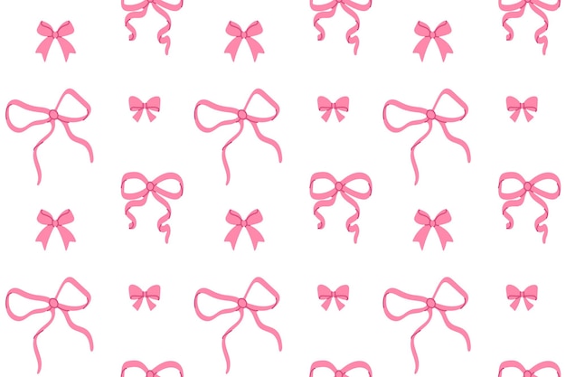 Patrón de contorno sin costuras con arcos rosados dibujados a mano sobre fondo blanco