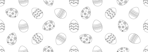Patrón de contorno sin costuras con huevos de Pascua