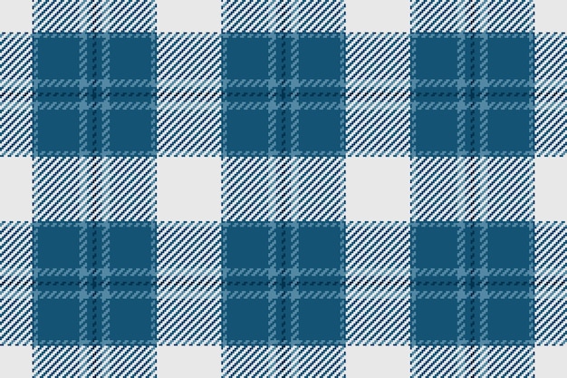 Patrón de control de textura británico prenda de fondo textil a cuadros tela vectorial sin costuras de tartan de abajo en colores atlántico y blanco