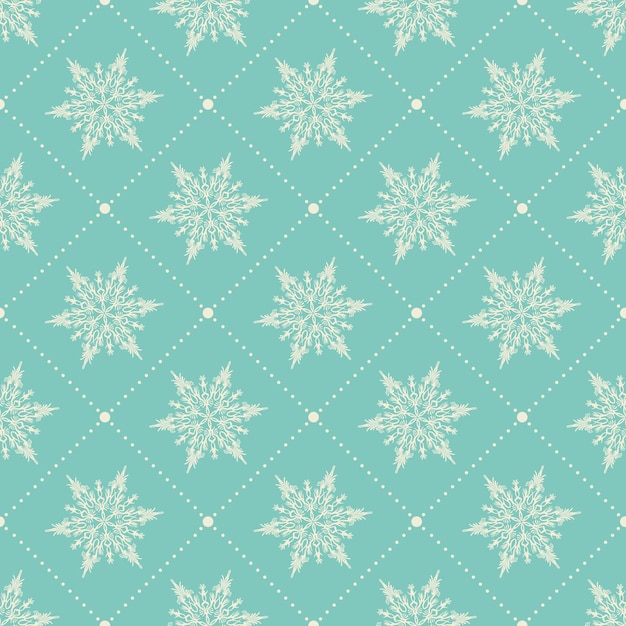 Patrón de copos de nieve para el fondo de invierno. Ilustración de estilo creativo y retro.