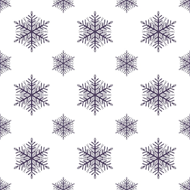 Patrón de copos de nieve para el fondo de invierno. Ilustración de estilo creativo y retro.