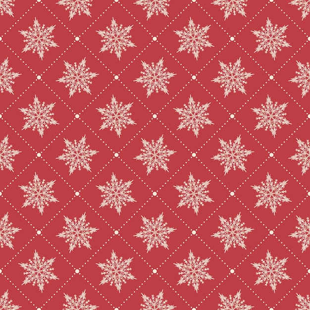 Patrón de copos de nieve para el fondo de invierno. Ilustración de estilo creativo y retro.