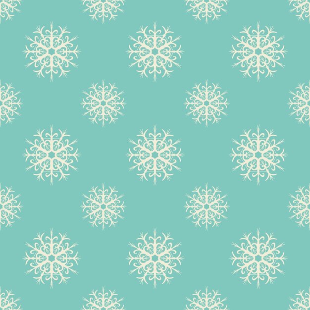Patrón de copos de nieve para el fondo de invierno. Ilustración de estilo creativo y retro.