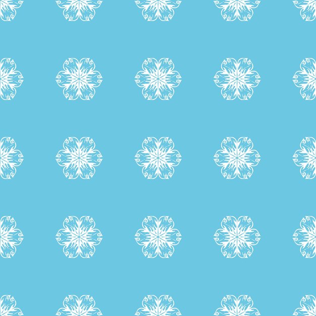 Patrón de copos de nieve para el fondo de invierno. Ilustración de estilo creativo y retro.