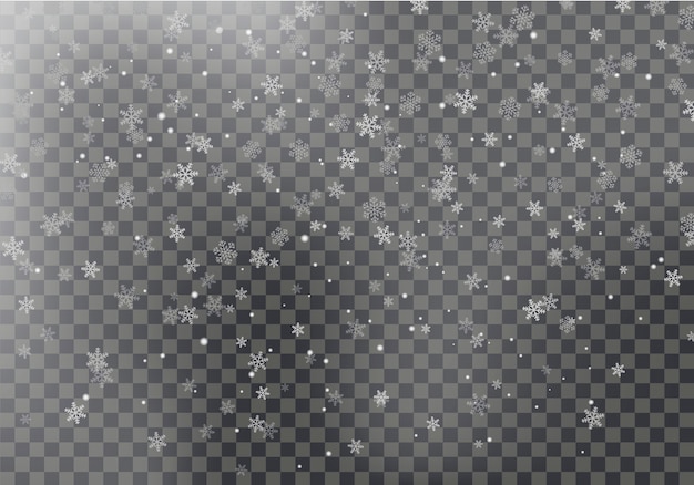 Patrón de copos de nieve de Navidad. Navidad o año nuevo vector de fondo con copos de nieve cayendo
