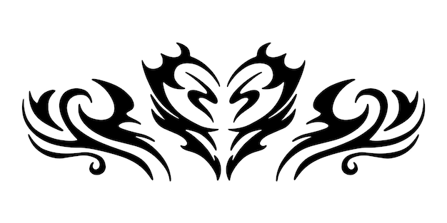 Patrón de corazón celta. Tatuaje oriental para la espalda baja. Tatuaje temporal transferible de niña