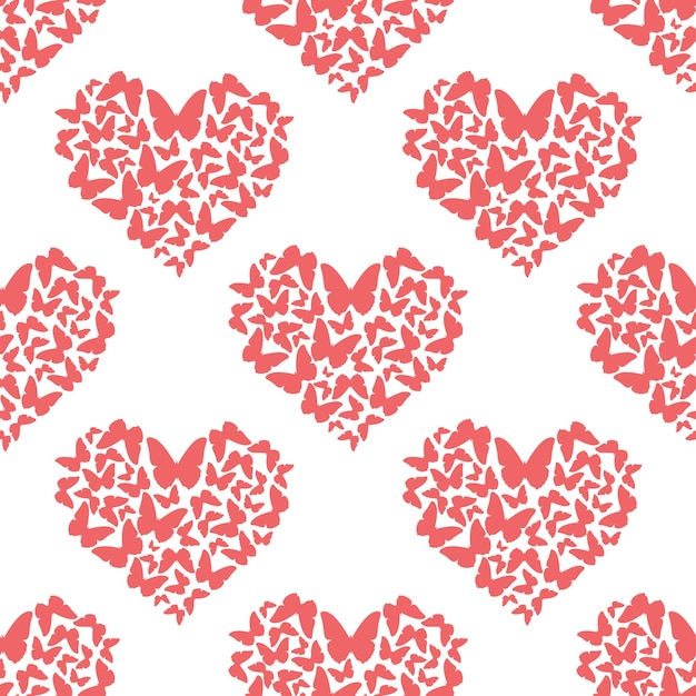 Patrón de corazón de mariposas