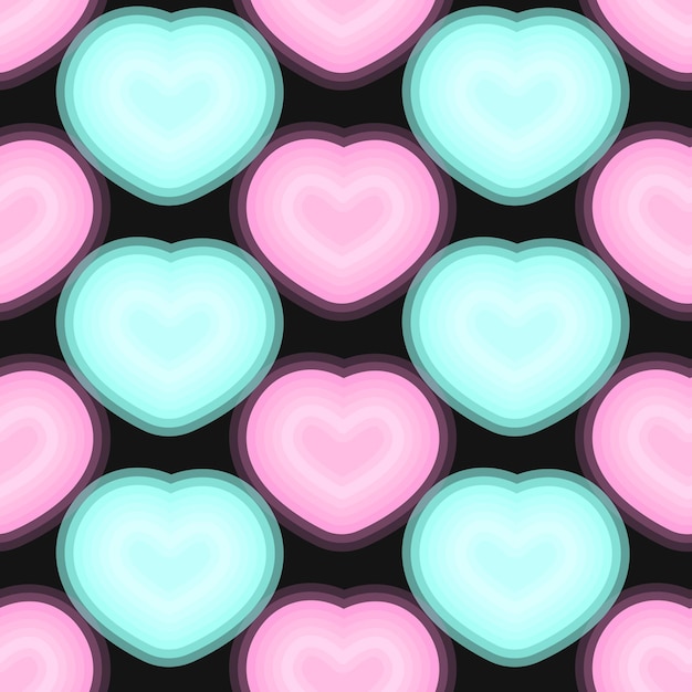 patrón de corazón de neón