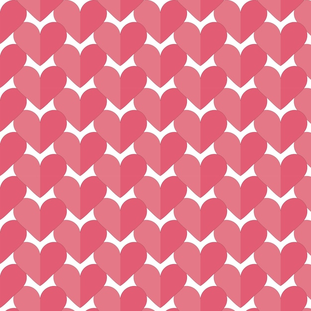 Patrón de corazón rojo sin costuras sobre fondo blanco