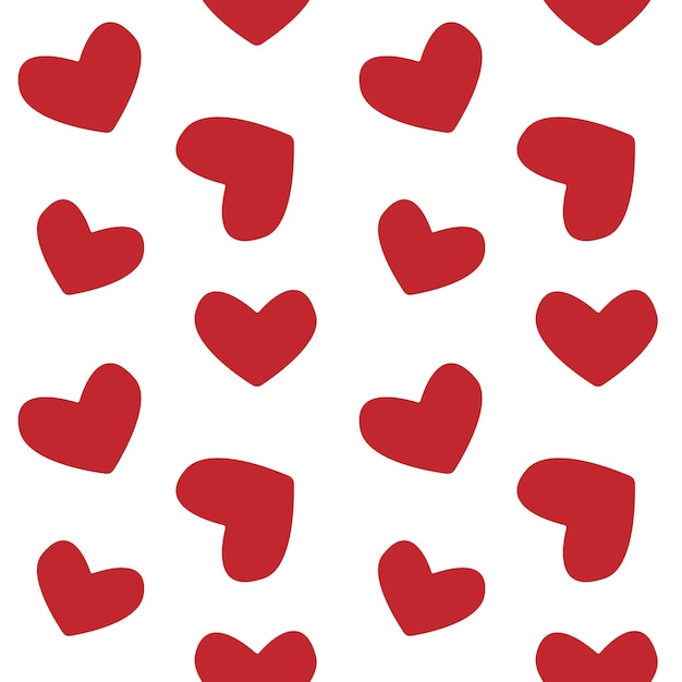 Patrón de corazón rojo sin costuras