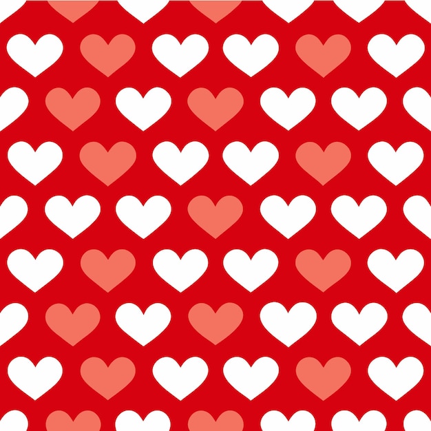 Patrón de corazón rojo sobre fondo blanco Ideal para temas de amor y diseños románticos del Día de San Valentín