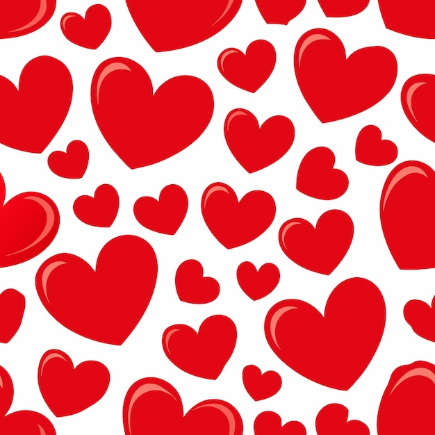 Patrón de corazón rojo sobre fondo blanco Ideal para temas de amor y diseños románticos del Día de San Valentín