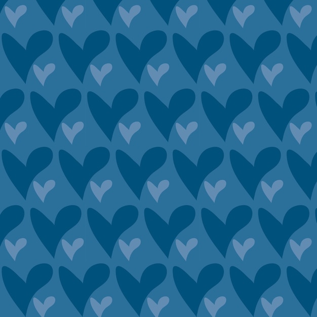 Patrón de corazón romántico en el fondo azul