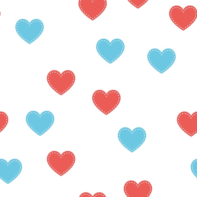 Patrón de corazones al azar. Fondo del día de San Valentín para la plantilla de vacaciones. Ilustración de estilo creativo y de lujo.