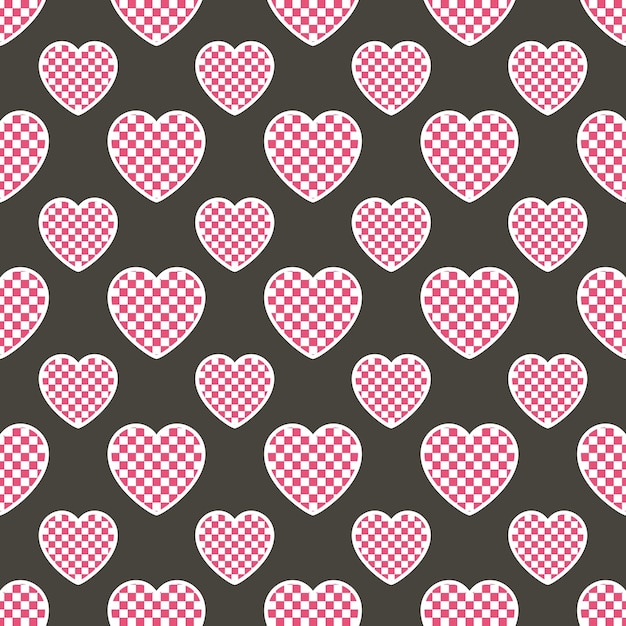 Patrón de corazones de colores con forma geométrica. Fondo del día de San Valentín para la plantilla de vacaciones. Ilustración de estilo creativo y de lujo.