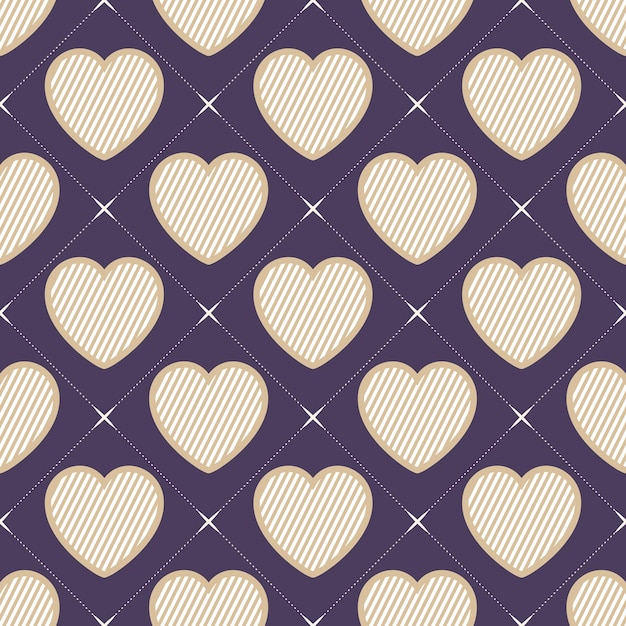 Patrón de corazones de colores con forma geométrica. Fondo del día de San Valentín para la plantilla de vacaciones. Ilustración de estilo creativo y de lujo.