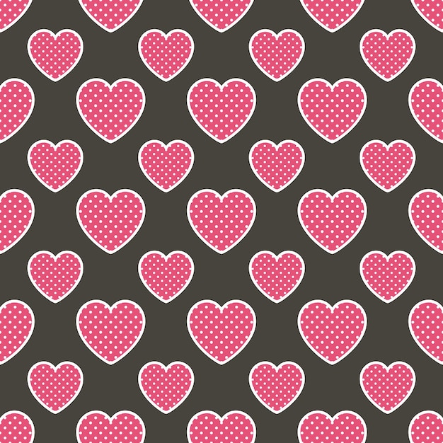 Patrón de corazones de colores con forma geométrica. Fondo del día de San Valentín para la plantilla de vacaciones. Ilustración de estilo creativo y de lujo.