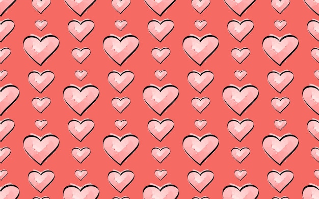 Un patrón de corazones sin costuras un patrón para el embalaje de textiles y envoltorios hermoso estilo amor