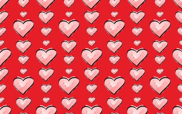 Un patrón de corazones sin costuras un patrón para el embalaje de textiles y envoltorios hermoso estilo amor