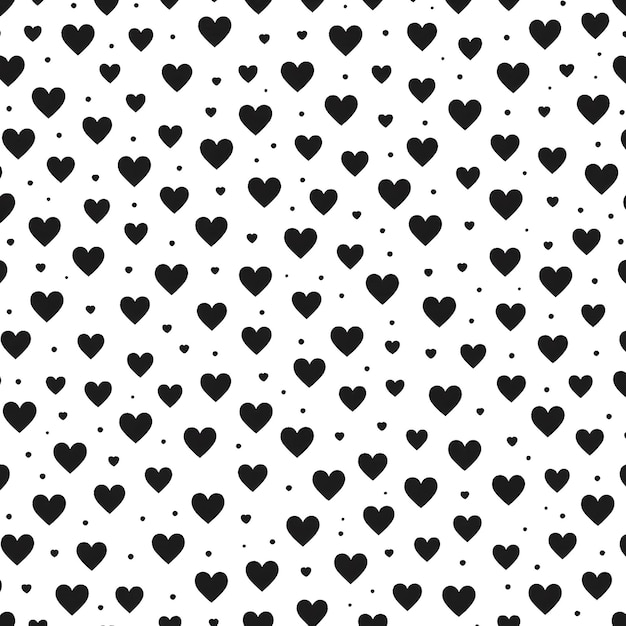 El patrón de corazones negros sin costuras