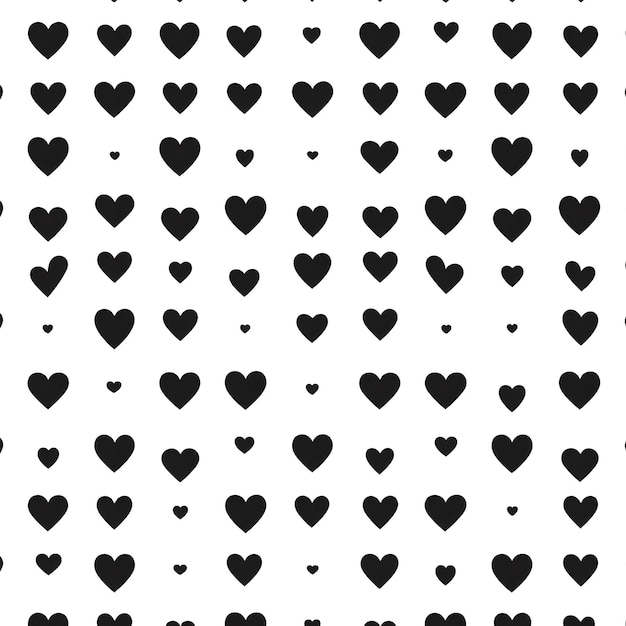 El patrón de corazones negros sin costuras