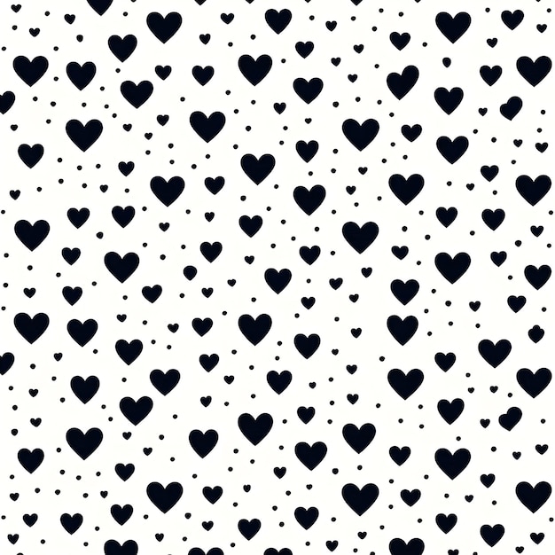 El patrón de corazones negros sin costuras