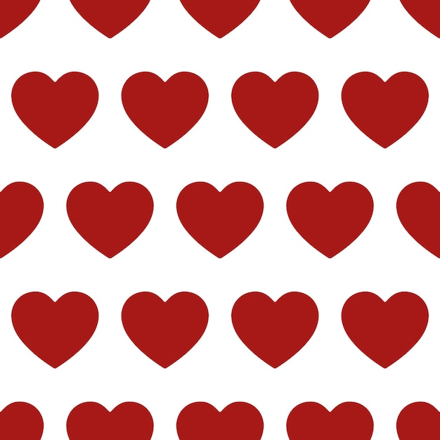 Patrón de corazones rojos sin costuras Impresión del día de San Valentín