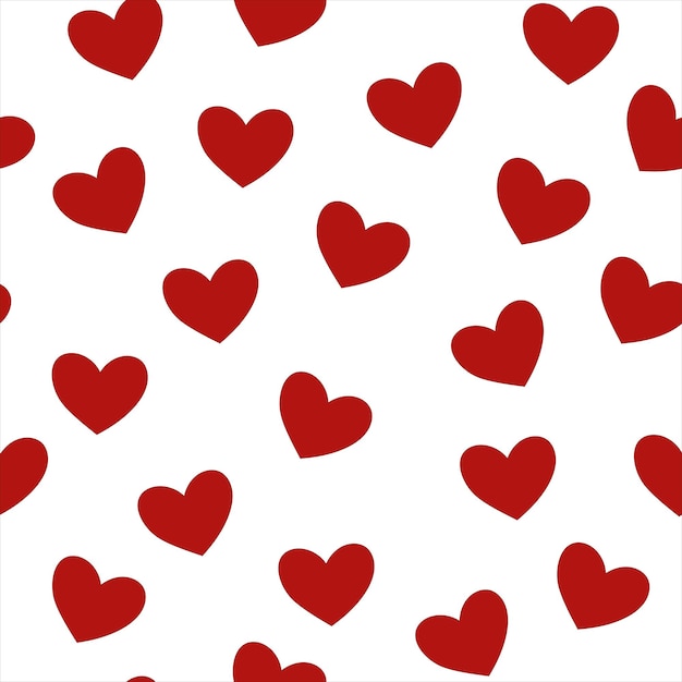Patrón de corazones rojos Textura vectorial abstracta Impresión linda Postal Tela navideña Embalaje textil