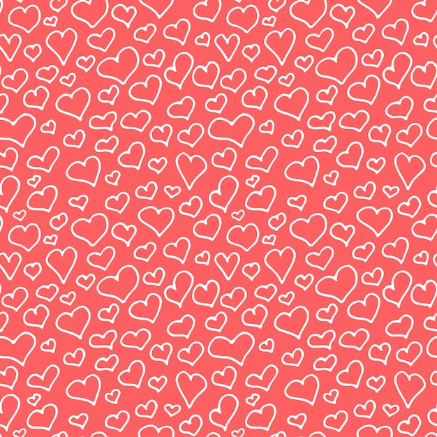Patrón de corazones románticos Vector fondo sin costura para la fecha de la boda del día de San Valentín