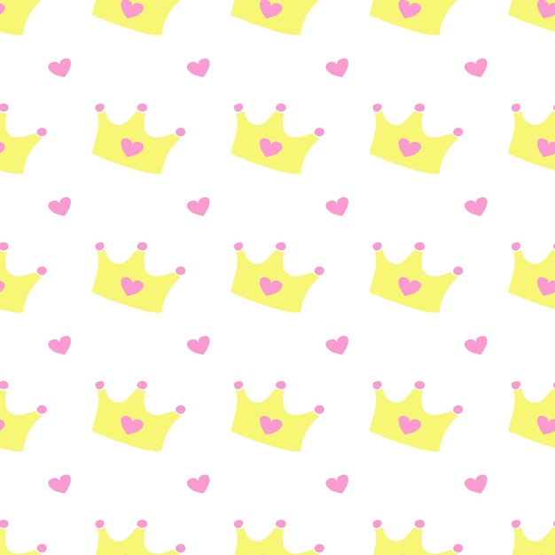 Patrón con coronas para un pequeño príncipe o princesa Patrón sin costuras para la fiesta de cumpleaños de fondo