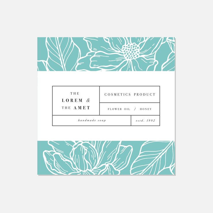 patrón para cosméticos con diseño de plantilla de etiqueta. Patrones o papel de regalo para embalajes y salones de belleza. Flores de magnolia. Cosmética orgánica y natural.