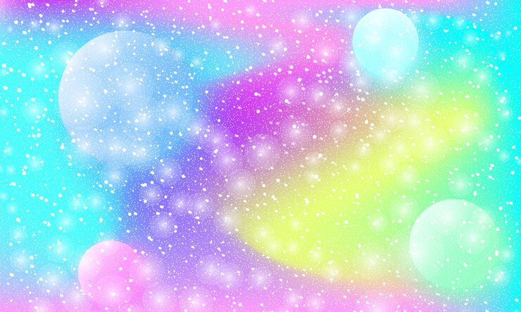 Vector patrón cósmico. arco iris de sirena. universo de fantasía. fondo de hadas. estrellas mágicas holográficas. diseño minimalista. colores degradados de moda. formas fluidas. ilustración vectorial.