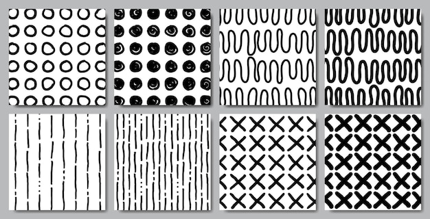 Patrón sin costura abstracto dibujado a mano