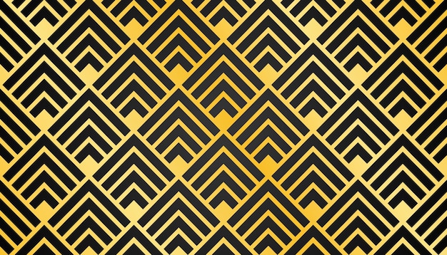 Patrón sin costura art deco con formas geométricas doradas y textura dorada brillante