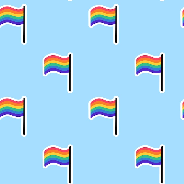 Patrón sin costura con bandera de color arco iris bandera LGBT LGBTQ Símbolo de la comunidad de orgullo LGBT