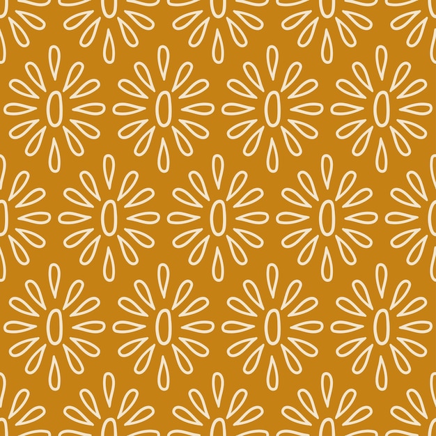 Patrón sin costura boho con elementos florales abstractos