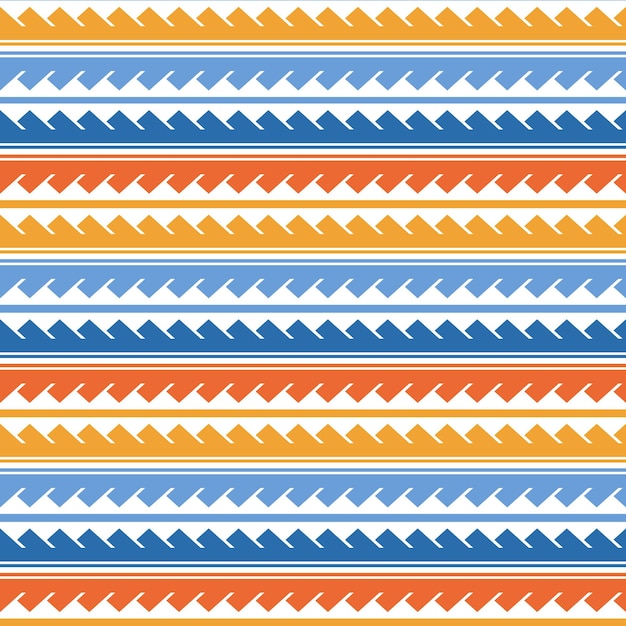 Patrón sin costura boho étnico vectorial en estilo maorí Borde geométrico con elementos étnicos decorativos Patrón horizontal de colores pastel