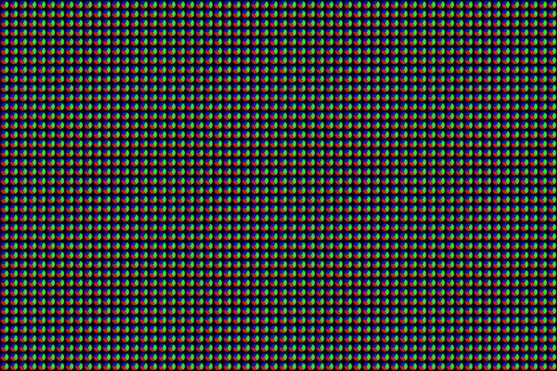 Patrón sin costura con círculos divididos en tres sectores RGB