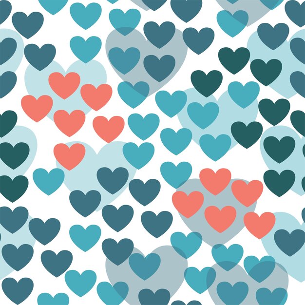 Patrón sin costura Corazones multicolores
