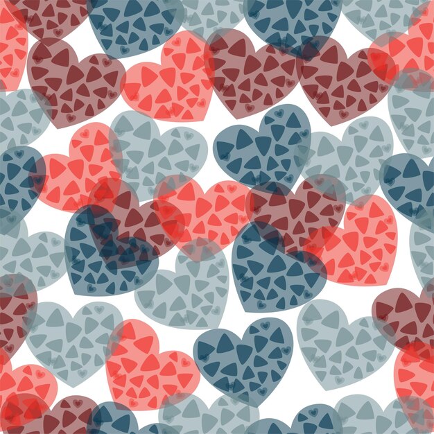 Patrón sin costura Corazones multicolores