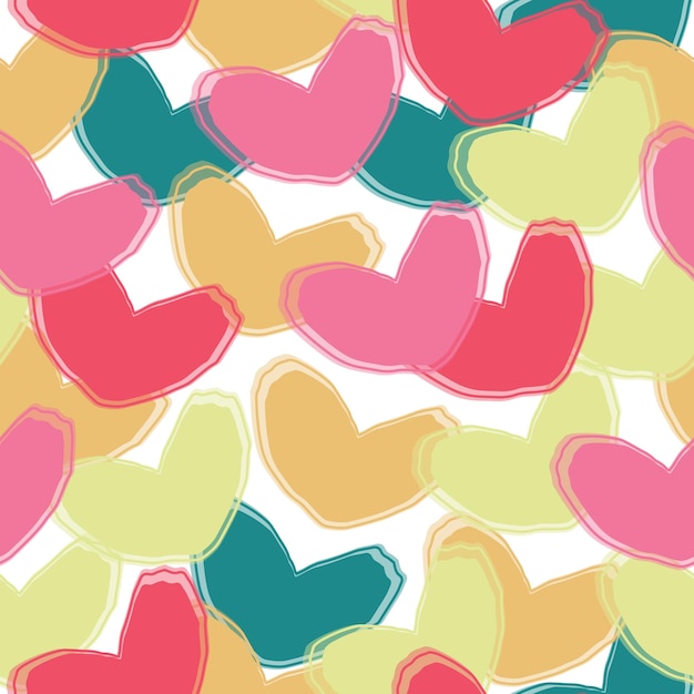 Patrón sin costura Corazones multicolores