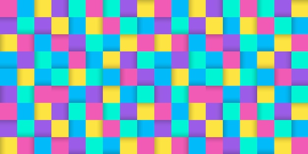 Patrón sin costura a cuadros geométrico en colores pastel Vector textura colorida