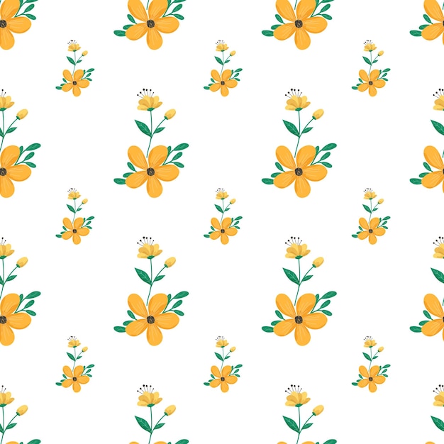 Patrón sin costura de flor amarilla de vector libre