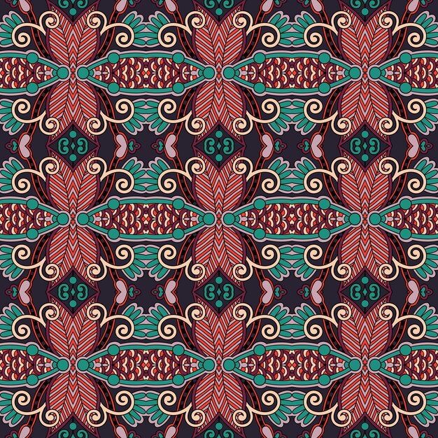Patrón sin costura floral vintage de geometría